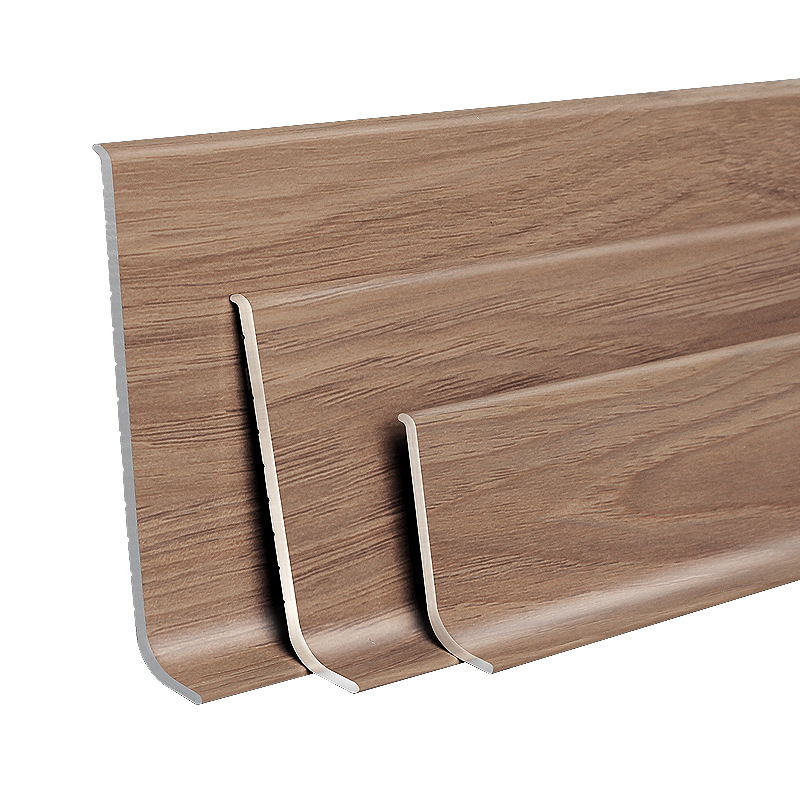 Solid wood grain aluminum alloy skirting wall stickers metal self-adhesive foot line corner decoration waterproof skirting board wholesale