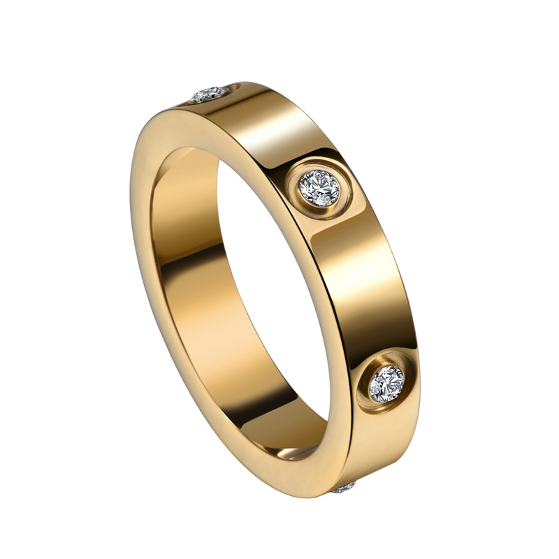 Europe and the United States Amazon cross-border ring trend for men and women couples ring fashion foreign trade Diamond titanium steel ring