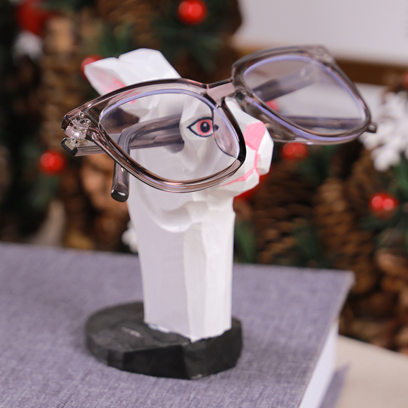 Wood carving glasses frame animal glasses frame creative desktop decoration factory wholesale wooden crafts display stand gift