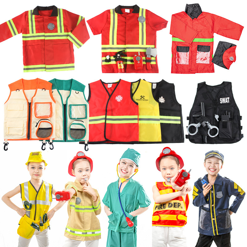 六一兒童消防服裝過家家玩具 cosplay職業角色扮演服裝表演演出服