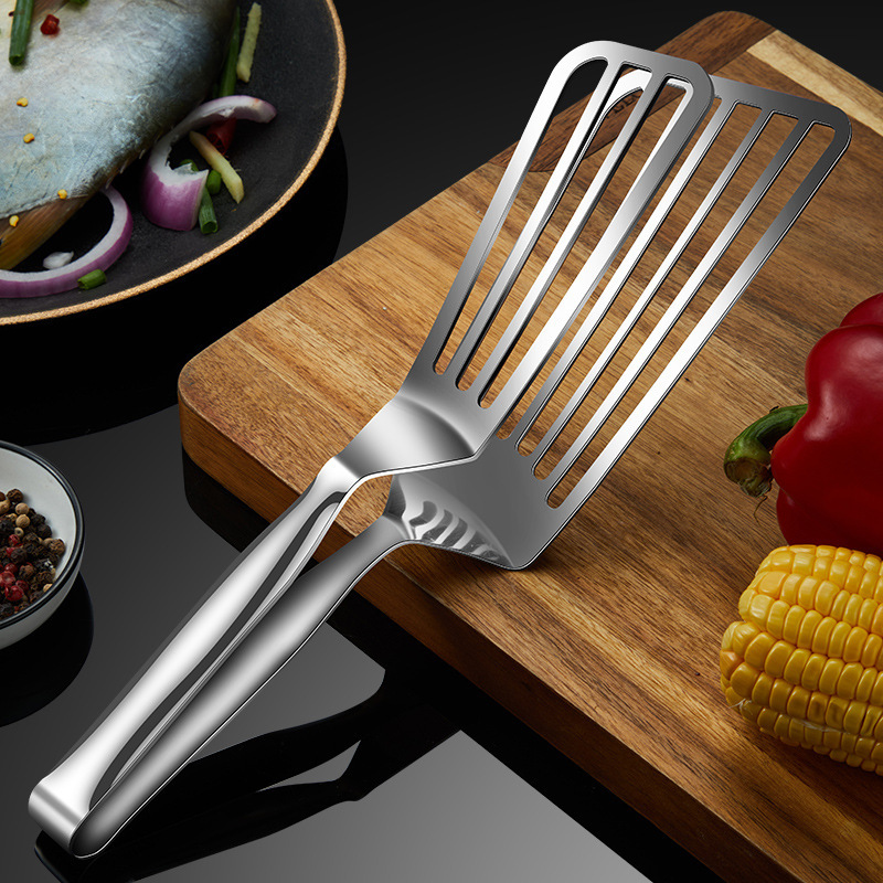 304 stainless steel clip kitchen tool lengthened thick steak clip anti-hot food clip commercial spatula clip