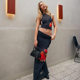 European and American Style 2023 Spring and Summer New Women's Fashion Sleeveless Printed T-shirt Slim Fit Sheath Split Skirt Set