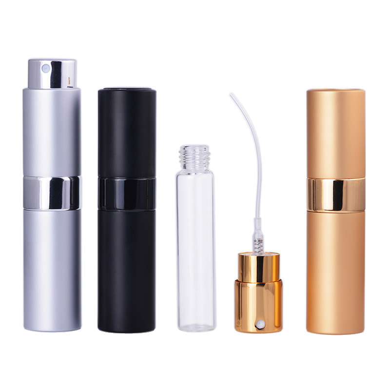 8ml 15ml rotating aluminum perfume bottle portable ultra-fine atomizing spray bottle Makeup Hydrating perfume bottle