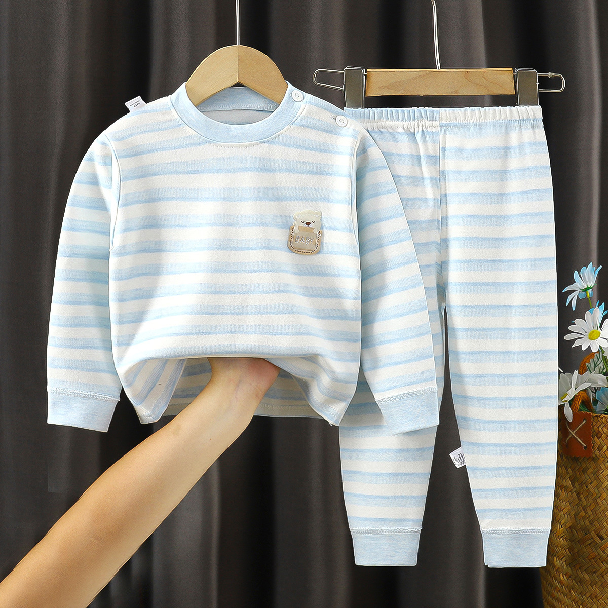 Children's Colorful Cotton Autumn Clothes and Trousers Set Boys and Girls Underwear Autumn and Winter Underwear Set for Boys and Girls