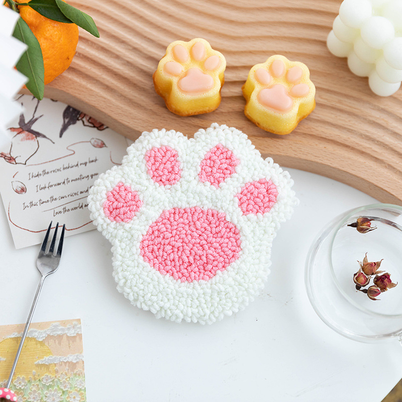 Year of the Rabbit Handmade dfiy Embroidered Cute Office Desktop Coaster Dining Table Heat Insulation Mat Novice Homemade Material Bag