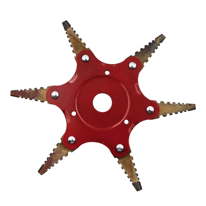 New toothed mower blade six-leaf knife mower Head Six-leaf cyclone blade agricultural mower accessories