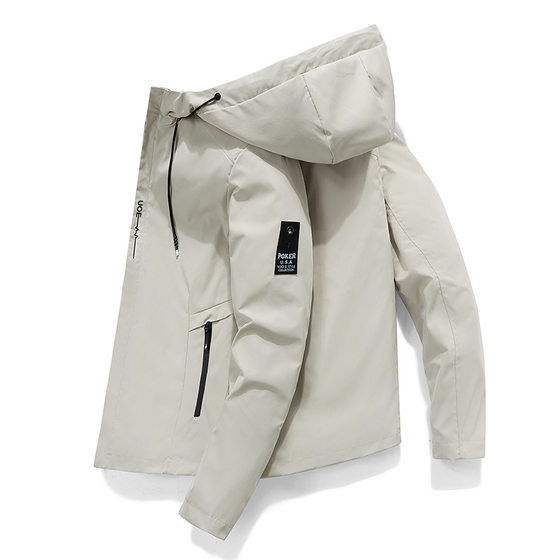 Men's Jacket 2021 Casual Hooded Solid Color Young Men Handsome Three-Dimensional Casual Comfortable Zipper Pocket Top