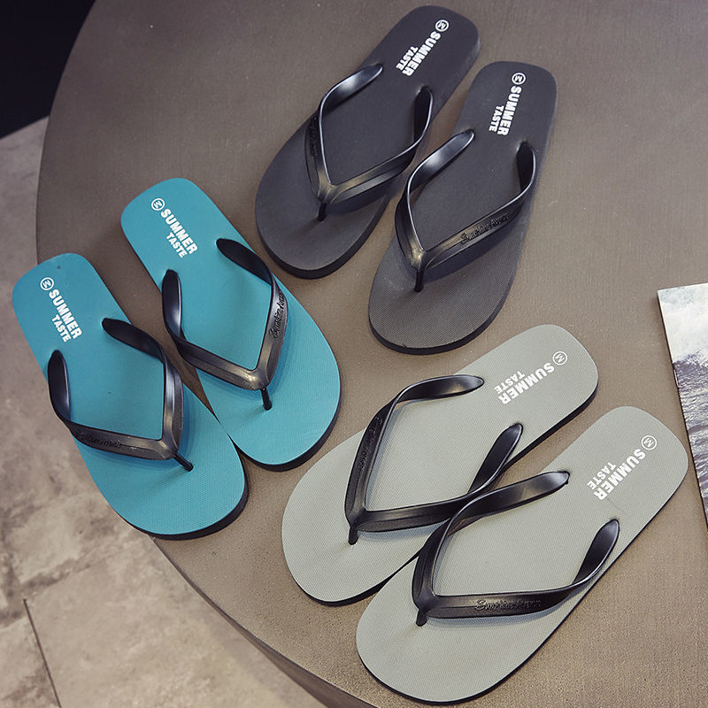 Flip flops men's summer Korean style fashionable outdoor student personality sandals non-slip dormitory soft bottom wear-resistant beach shoes