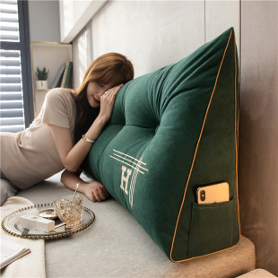 Bedside cushion triangle backrest cross-border bed pillow waist cushion tatami soft bag removable and washable a generation of hair