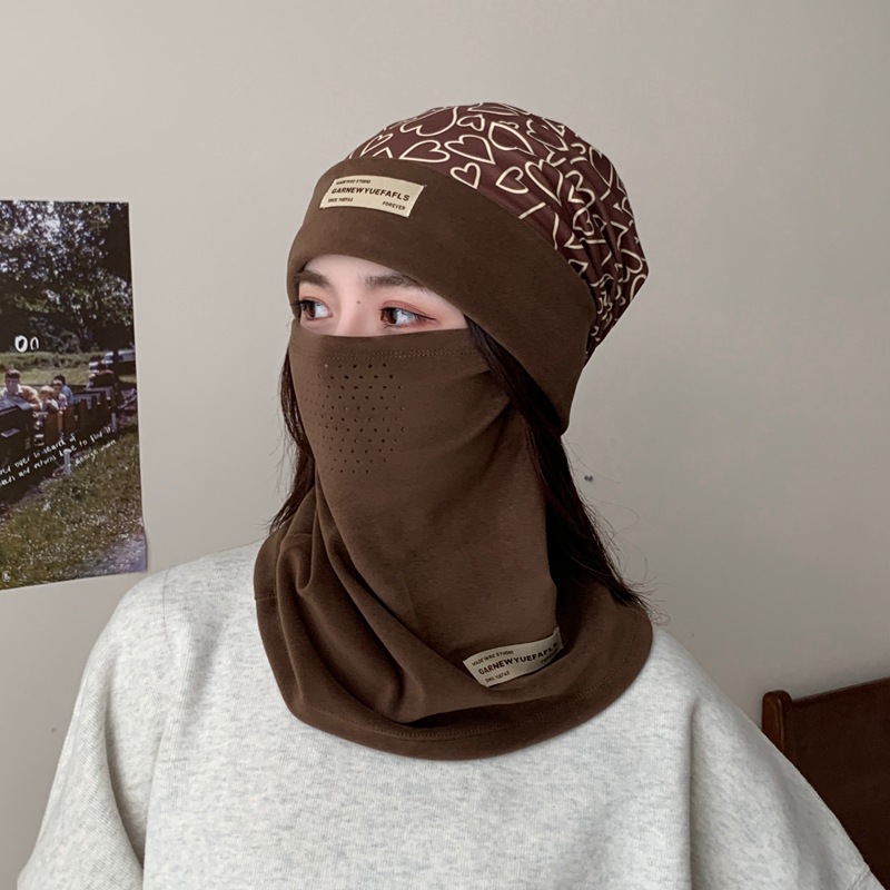 Autumn and winter warm basin hat ear protection Korean style hat women's outdoor hat riding cold-proof comprehensive protection dustproof men's mask tide