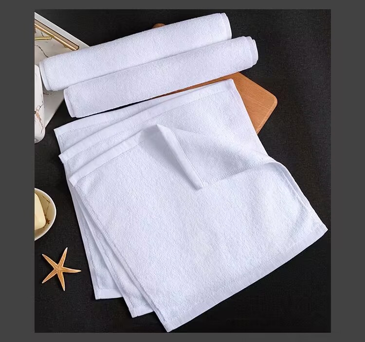 Cotton White small square towel hand-wiping restaurant Square small towel hot pot hotel kindergarten restaurant square Rag