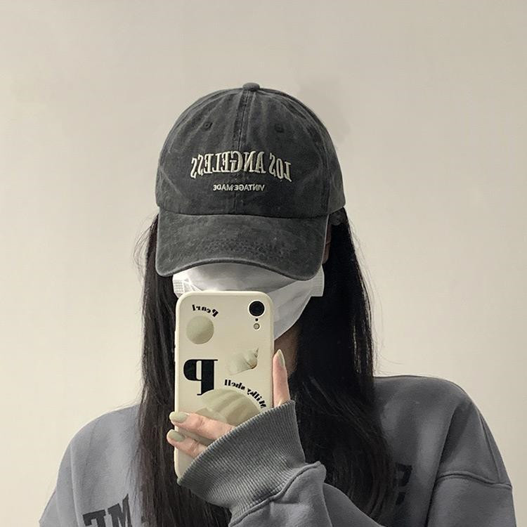 ins retro gray baseball cap children spring and summer American Street Joker plain face small cap men's wholesale