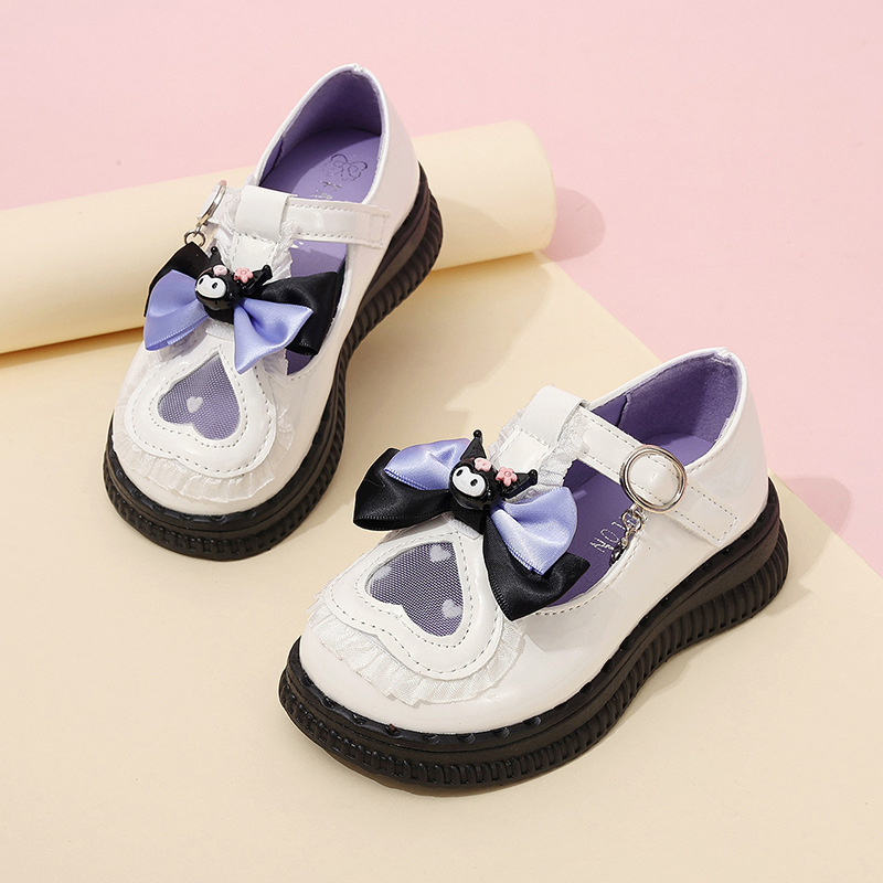 Girls Small Leather Shoes 2024 Spring and Summer New Internet Popular All-match Children's Princess Shoes Breathable Black Shoes Student Shoes
