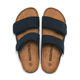 RUIZUSTOCK Wise Foot Men's Cork Slippers Trendy Student One-Word Slippers Double Strap Men's Beach Shoes Frosted Leather