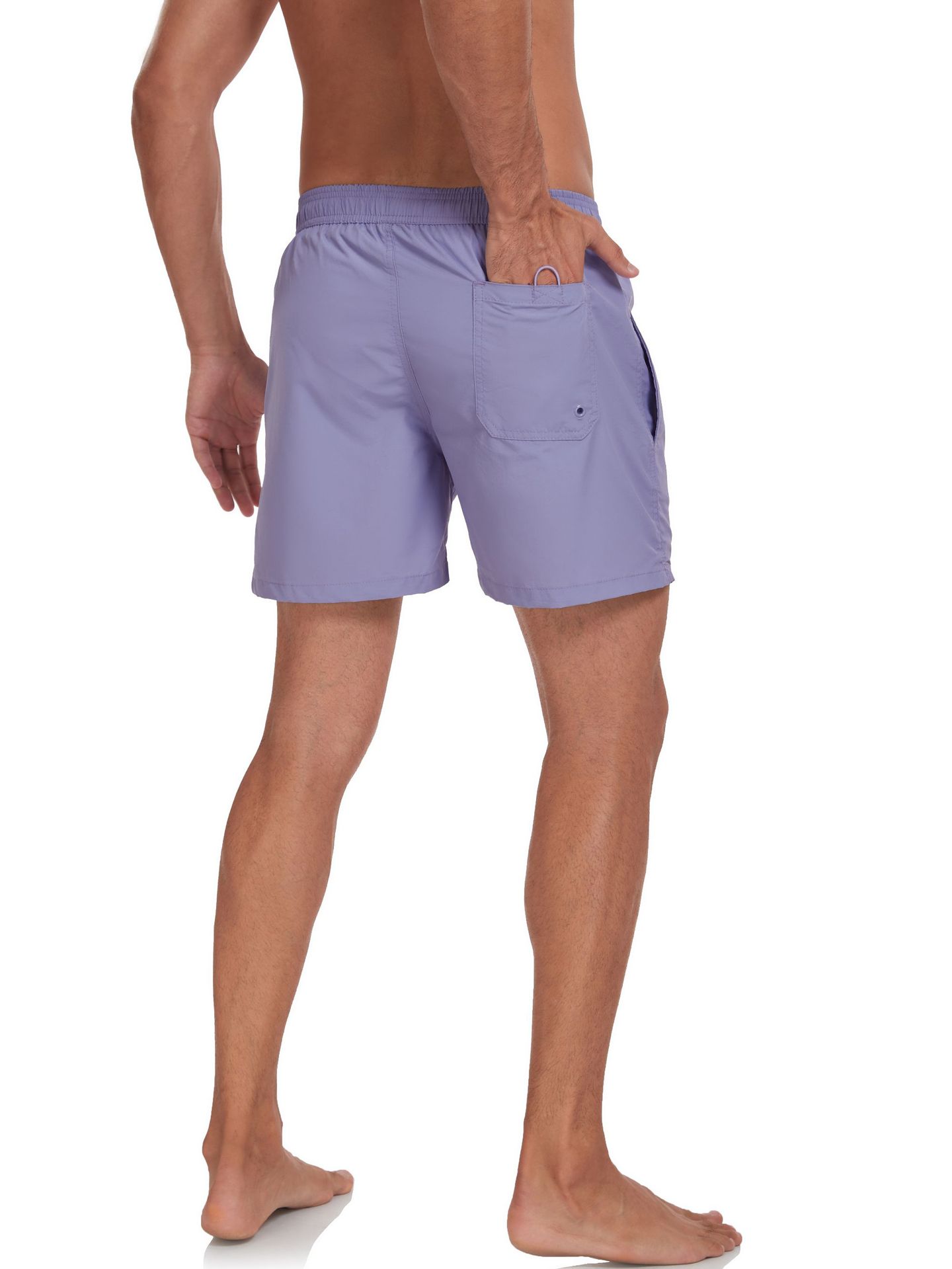 Men's elasticized waistband swimsuit with mesh lining shorts quick-drying swimming trunks pocket beach shorts