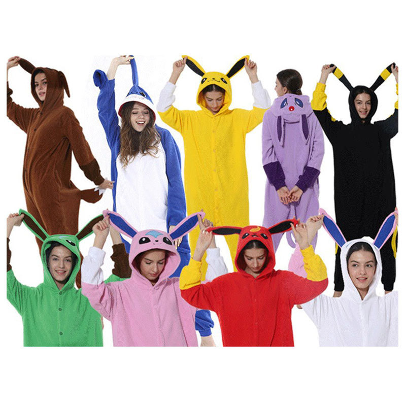 Factory wholesale Halloween cartoon one-piece pajamas polar fleece Ibe animal series couple's home clothes