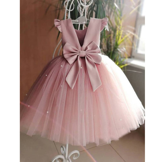 Girls' Princess Dress Pompous Dress Flower Girl's Dress Children's Piano Costume Host Costume Little Girl's Dress