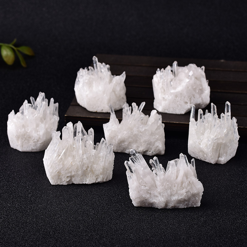 Cross-border hot sale natural white crystal cluster ore home decoration crystal mineral stone manufacturers wholesale