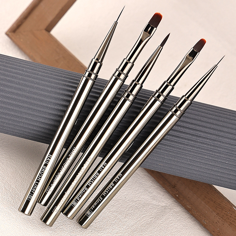 Cross-border nail brush suit full set of metal rod large square photo therapy pen gradient nail pen special pen set