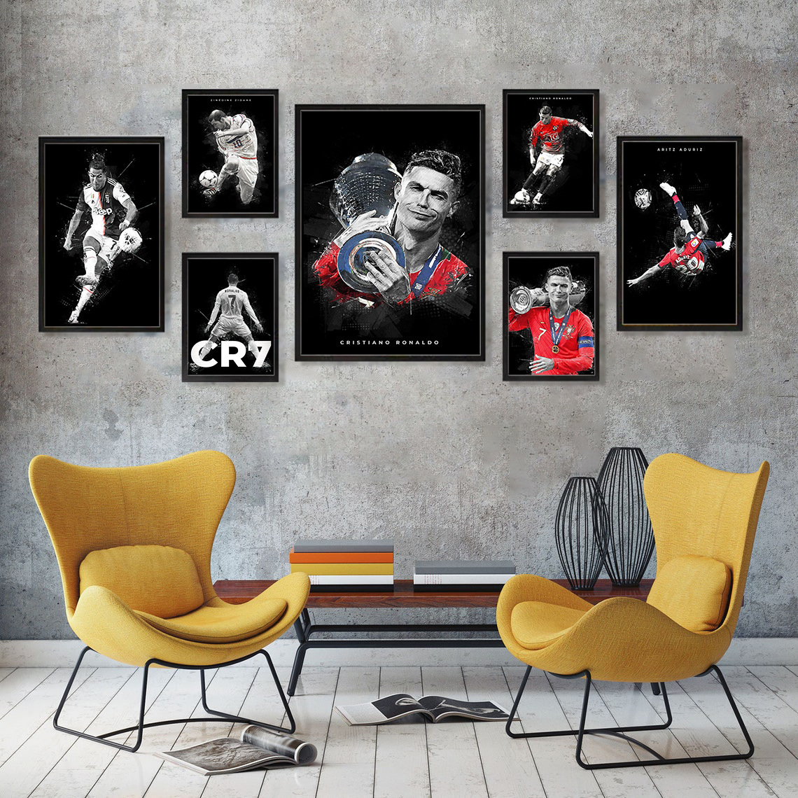 Football Star Messi Decorative Painting Poster World Cup Sports Athlete Living Room Bedroom Wall Canvas Painting Spray Painting