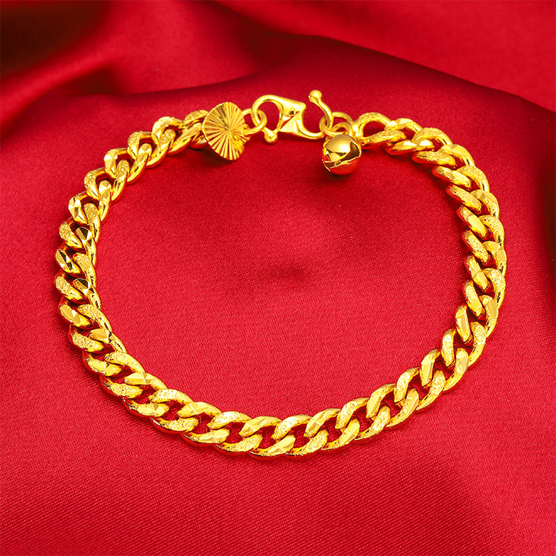 Vietnam Sand Gold Vintage Twist Bracelet Set Real Gold Plated Twist Ring Bracelet _voghion.com
