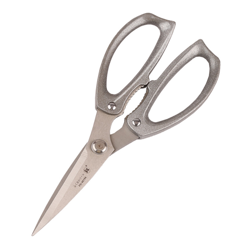 Fukuoka 4019A household kitchen scissors chicken bone scissors strong scissors aluminum leather scissors manual hardware tools brand