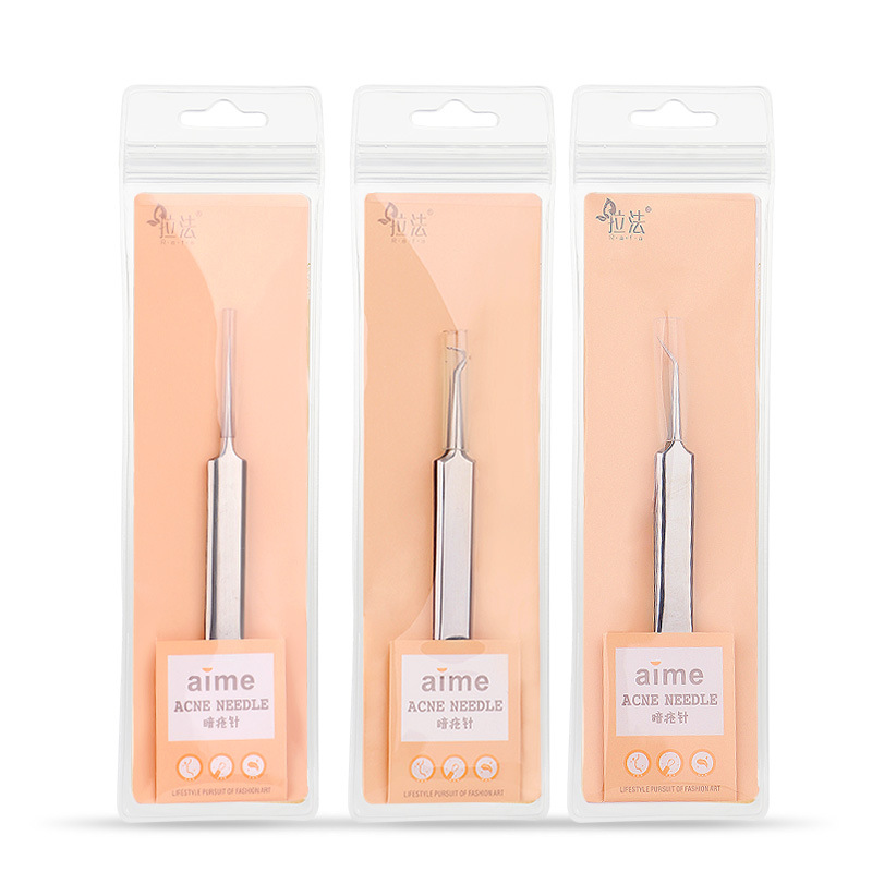 Rafael stainless steel blackhead acne clip acne squeeze acne needle elbow straight mouth acne cells beauty LS-18763