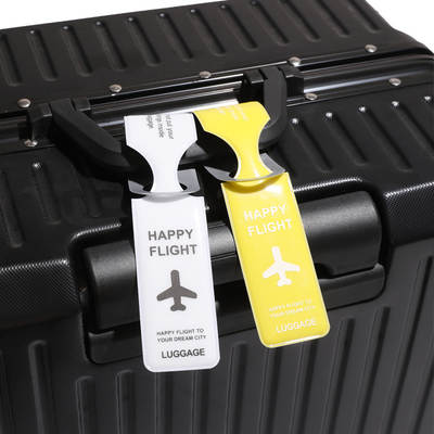 PVC aircraft luggage boarding tag ins name brand consignment logo anti-lost tag hanging trolley case luggage tag