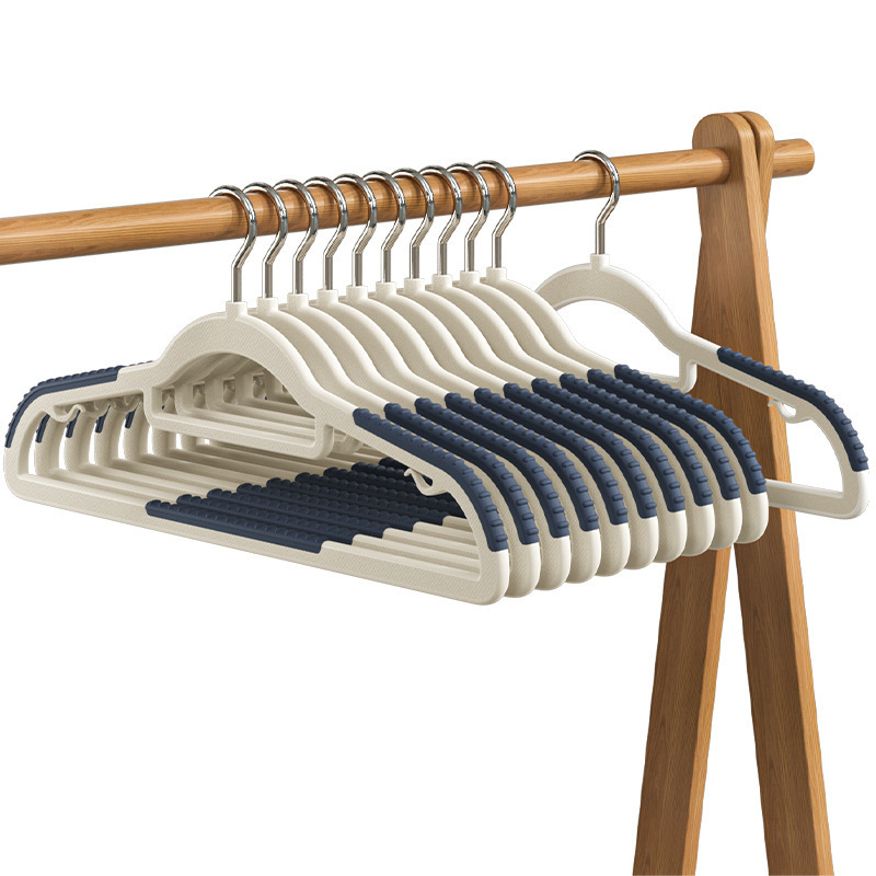 Clothes hanger thickened seamless clothes hanger wide shoulder non-slip New drying clothes support plastic household adult clothes rack