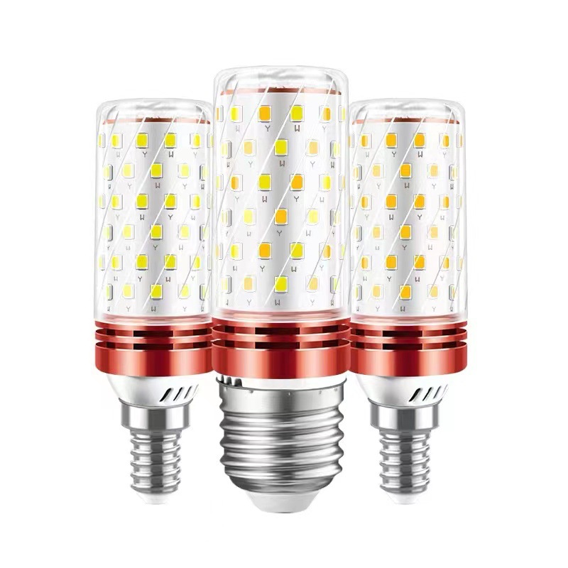 led bulb corn lamp home e14e27 screw super bright energy-saving lamp warm white three-color light lighting pendant lamp light source