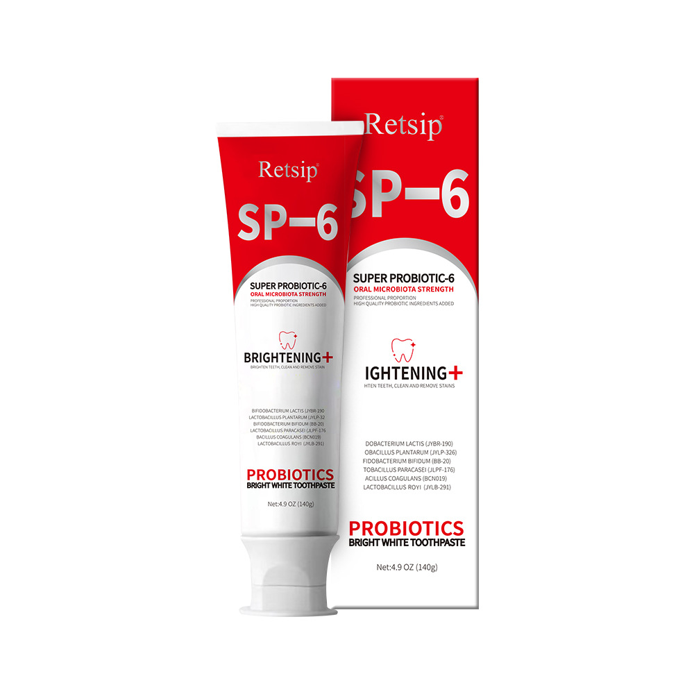 Cross-border Retsip SP-6 Probiotics Whitening and Stain Removing Toothpaste Fresh Tone to Improve Yellow Teeth 140g