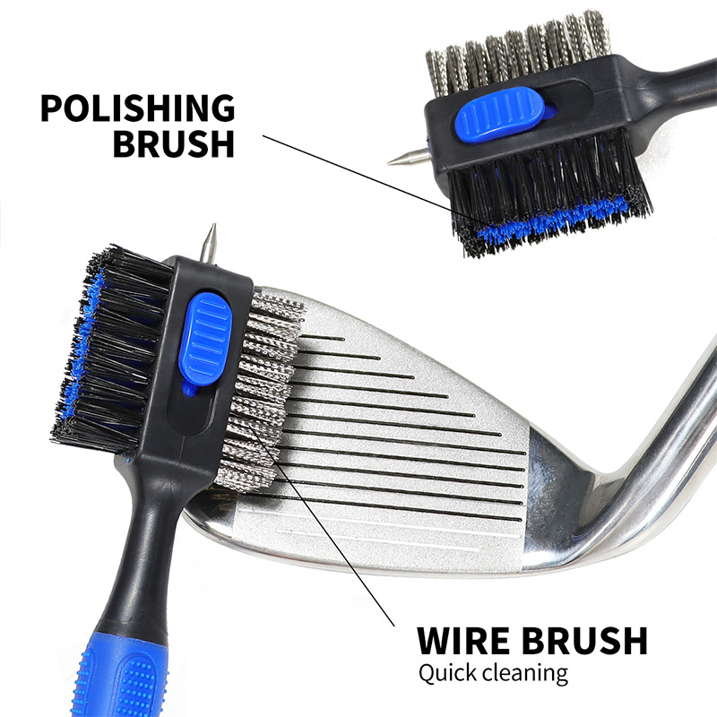 Cross-border new Mini Magnetic buckle golf club cleaning brush golf brush golf accessories manufacturers