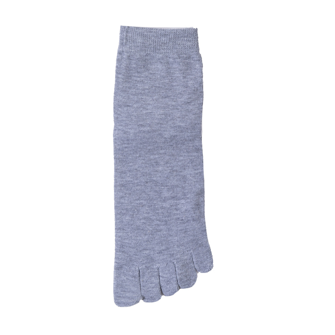 Five-finger socks men's heel tube pure cotton spring and autumn Four Seasons moisture wicking deodorant sports business solid color striped toe