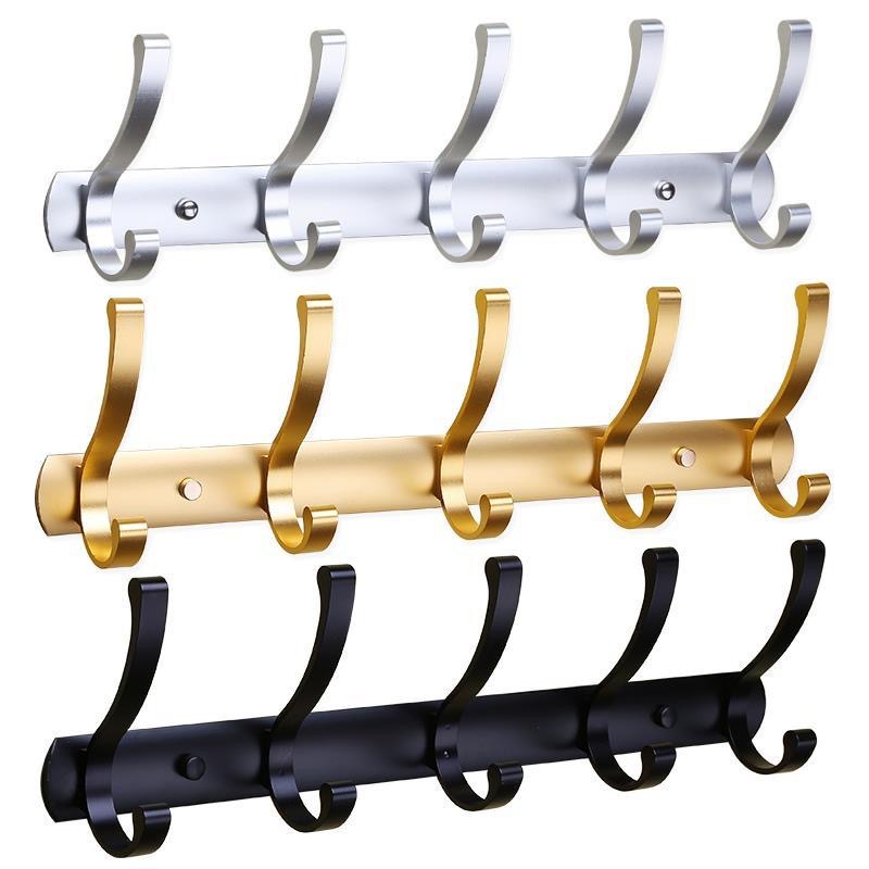 Space Aluminum Clothes Hook Black Clothes Hanging Solid Clothes Hanger Living Room Clothes Hanging Row Hook Wall Hanging Clothes Hook Bathroom