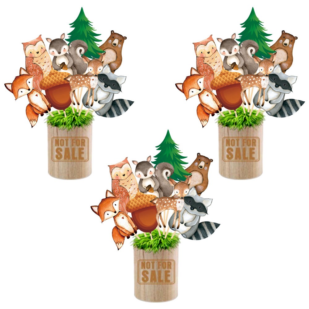 Amazon Hot Sale Forest Theme Birthday Vase Plugin baby shower Birthday Party Decorative Card