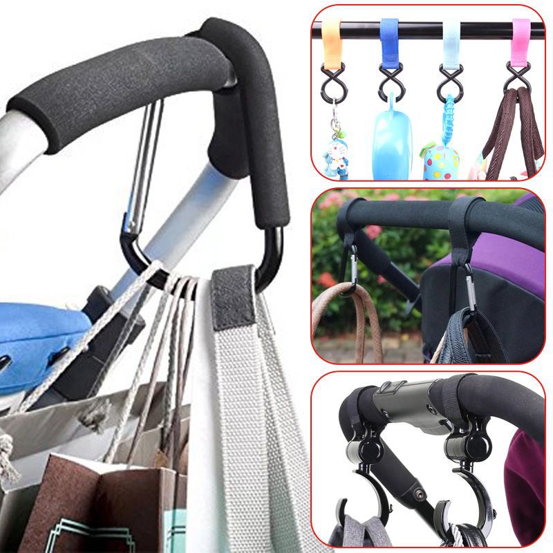Stroller Hook stroller hanging buckle multifunctional rotating hook sponge carabiner universal hook storage pendant accessories