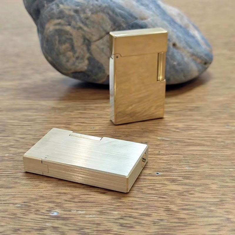 Haoyunda pure brass lighter Langsheng kerosene lighter steel tone creative personality men's brass side sliding grinding wheel