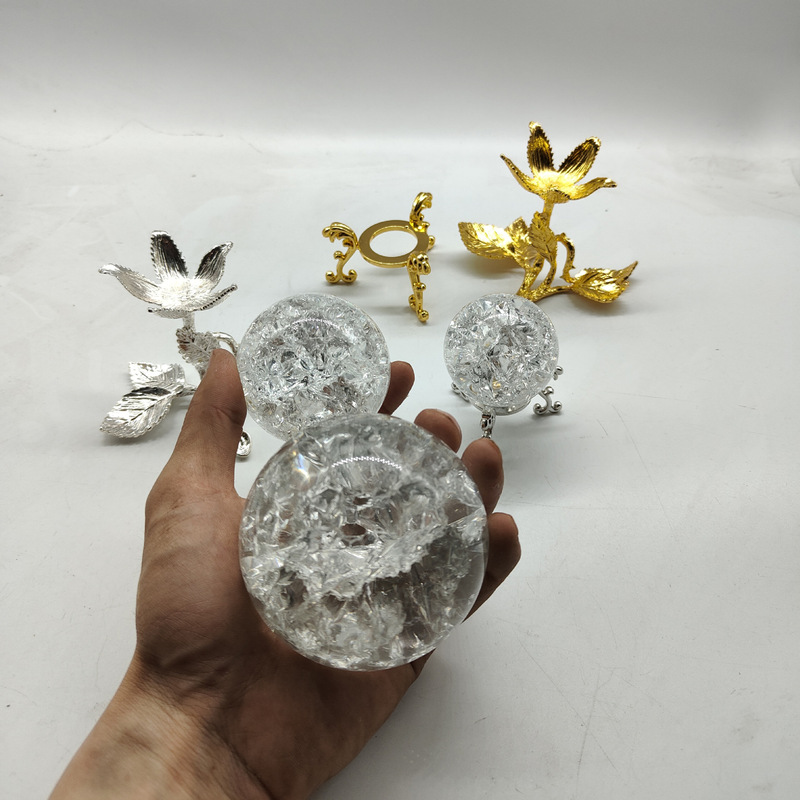 氷裂球水晶ガラス玉装飾用品築山噴水クラック流水盆栽工芸品置物|undefined