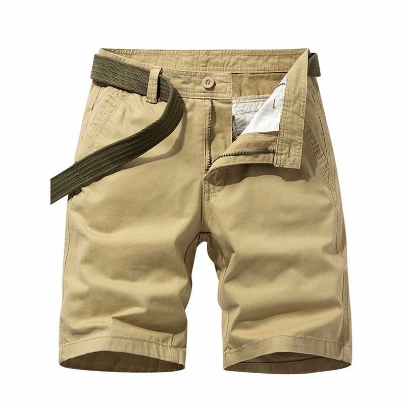 Wholesale summer trendy men's cropped pants men's workwear casual shorts color washed beach pants 5