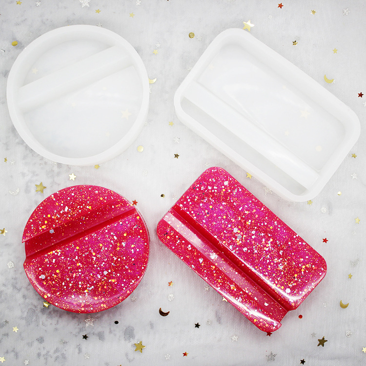 diy drop mold 2 mobile phone bracket silicone mold square round hand mirror silicone mold