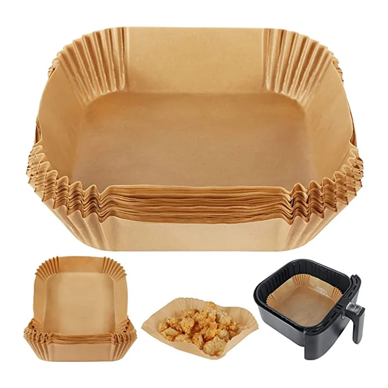 FDA certified square air fryer special paper baking oil-proof paper silicone oil paper tray disposable oil-absorbing paper tray