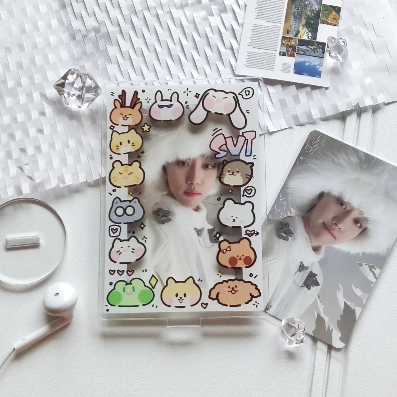 SEVENTEEN card holder ins photo frame disassembly Music 3-inch photo desktop display acrylic decoration customization