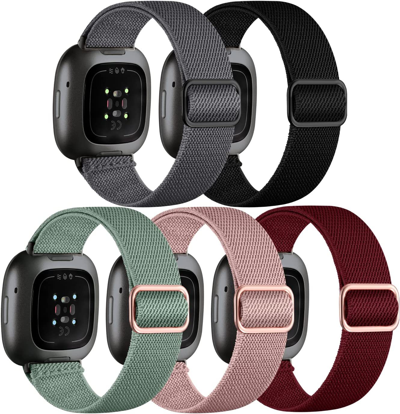 For Fitbit Sense/Sense2/Versa 3/4 elastic strap Versa2 with large buckle watch strap