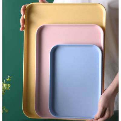 Source Factory Nordic Tray Tea Tray Plastic Household Rectangular Living Room Barbecue Coffee Shop Restaurant Kindergarten