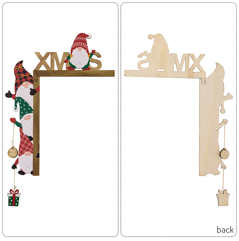 Haobei cross-border hot selling new Christmas creative Christmas door frame pendant home atmosphere layout table corner decoration_voghion.com