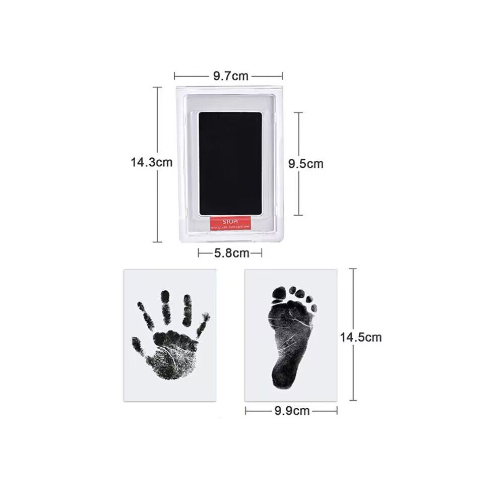 Baby wash-free hand and foot print oil pet handprint three sets