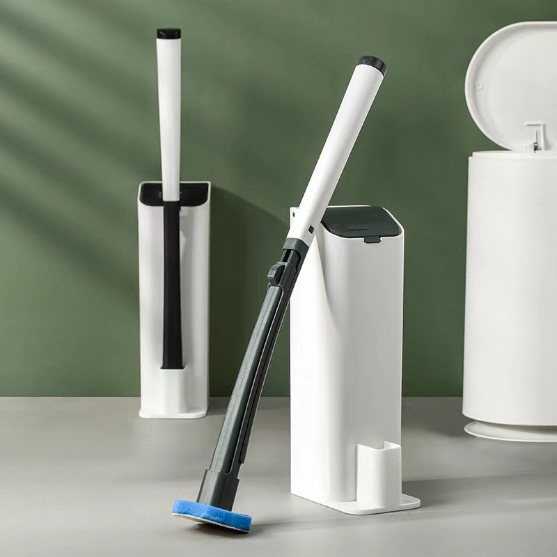 Disposable toilet brush set no dead angle toilet brush no hole wall-mounted toilet brush with cleaning replacement head