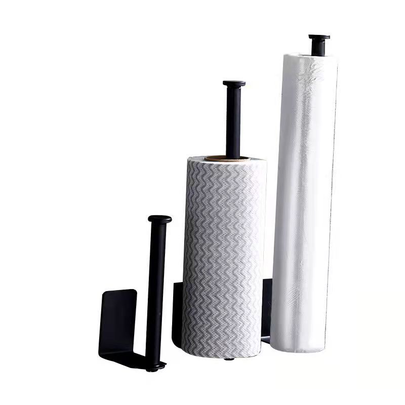 Stainless Steel Tissue Holders Punch-free Wall-mounted Paper Holders Roll-up Paper Holders Preservation Film Rack Wall-hanging Rack