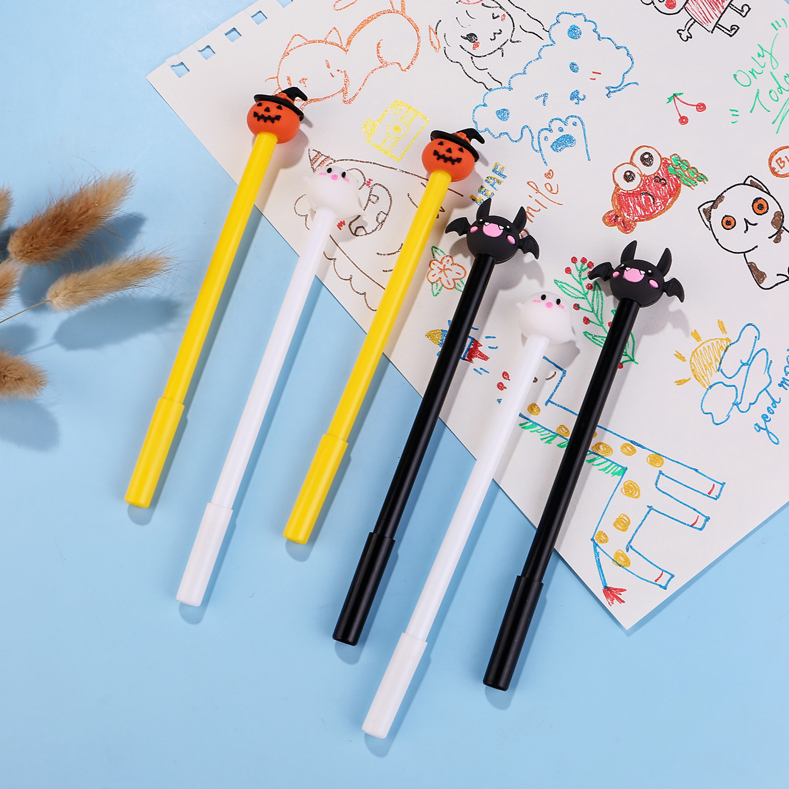 Creative Halloween Style Pen Cute Pumpkin Gel Pen Gift Prize Wholesale Student Pen Office Learning Supplies