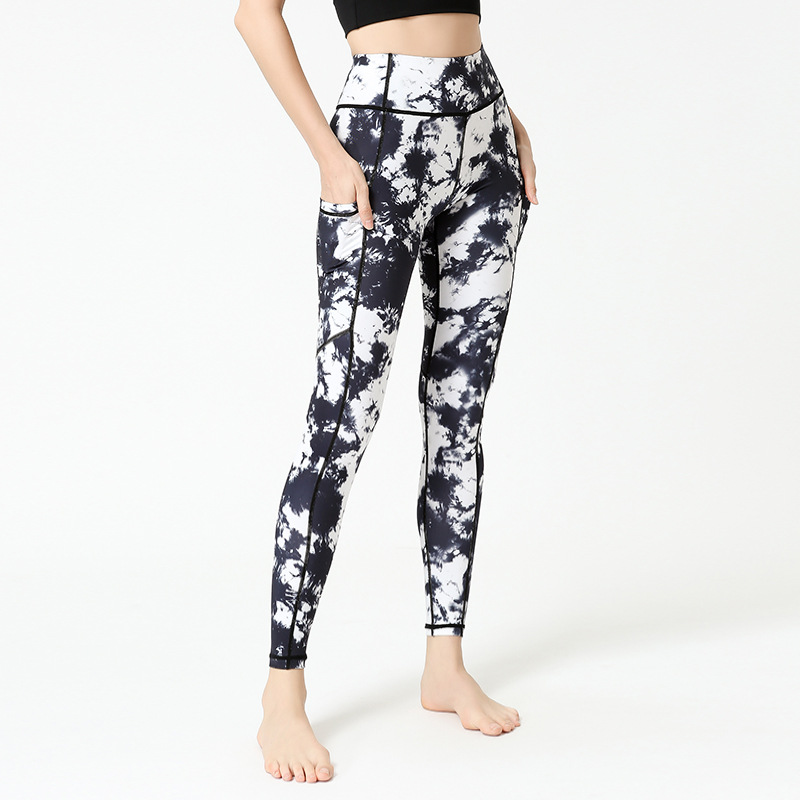 Cross-border new ladies yoga pants printed tights outdoor sports fitness yoga pants leggings factory direct sales